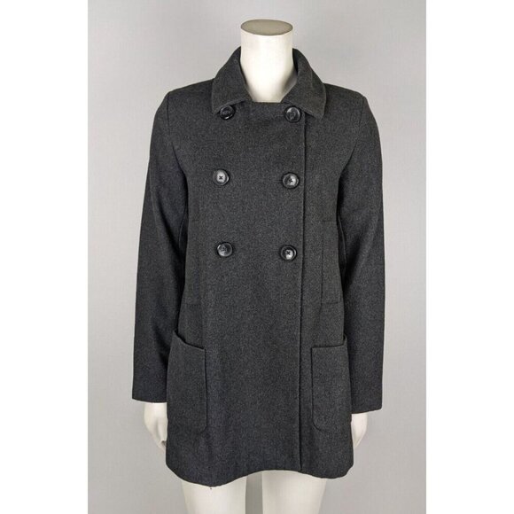 Old Navy - Women's Gray Wool Blend Coat with Removable Collar - Size XS - Picture 6 of 10